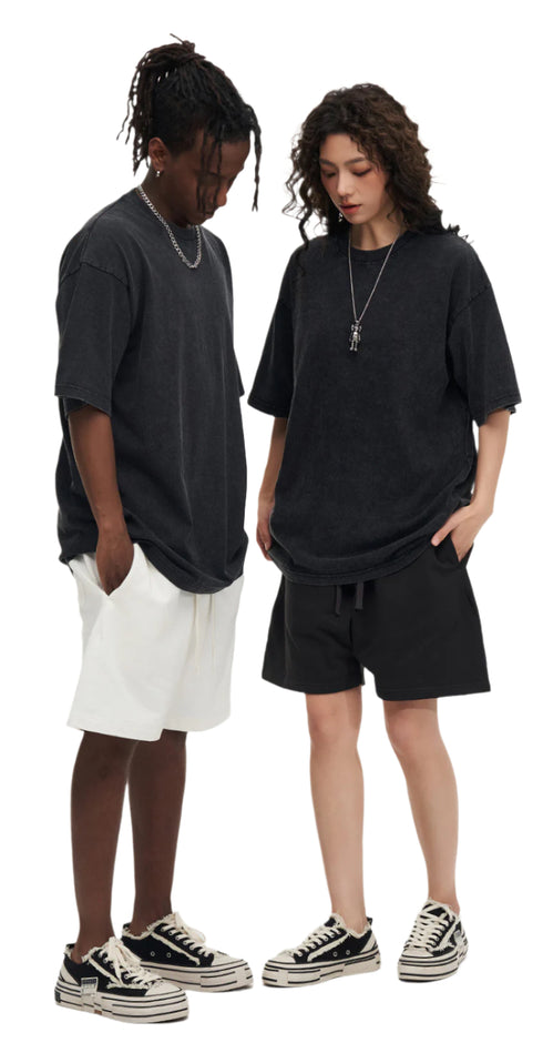 UrbanEdge Distressed Cotton Tee – Vintage Style & Modern Comfort